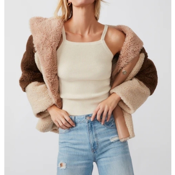 Steve Madden Faux Fur Sherpa Lined Oversized Jacket Size M NWT - Picture 1 of 14